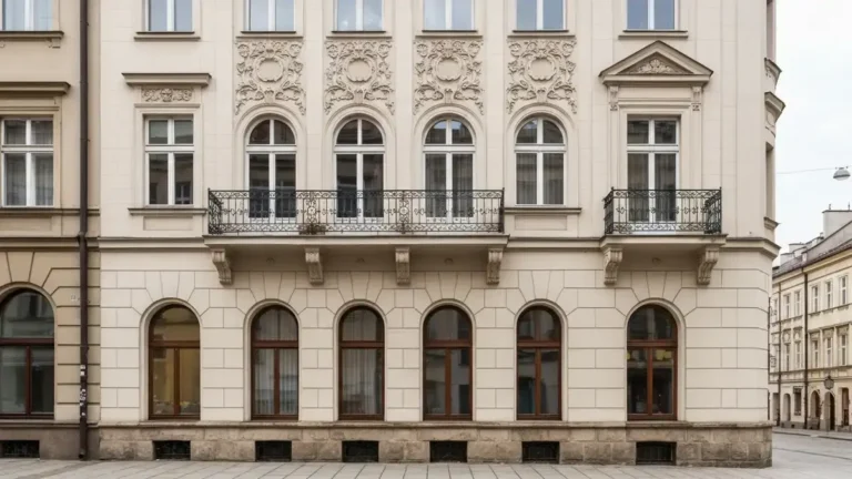 Secesyjne detale kamienic przy ulicy Sienkiewicza w Kielcach