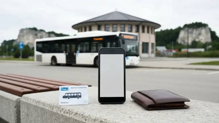Telefon i karta miejska przy autobusie w Kielcach - zakup biletu okresowego online