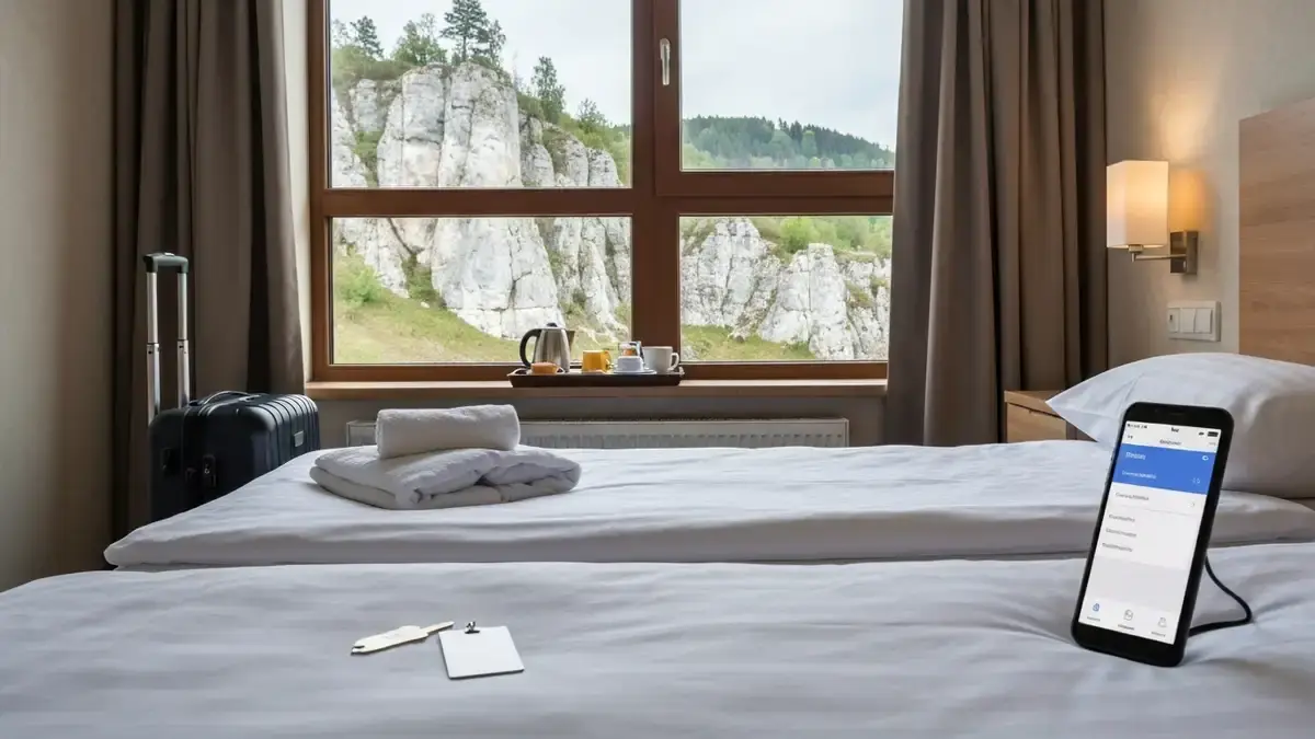 Pokój hotelowy w Kielcach z widokiem na Kadzielnię i Góry Świętokrzyskie