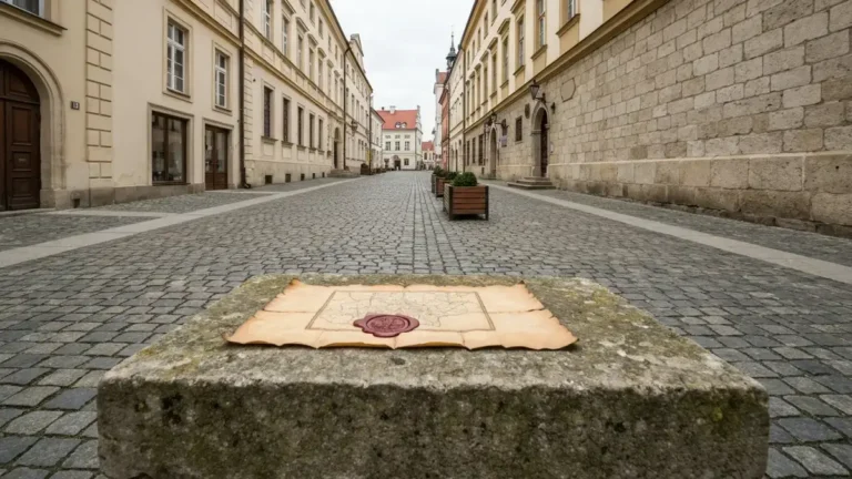 Historyczne centrum Kielc z brukiem, katedrą i dawną dzielnicą biskupią
