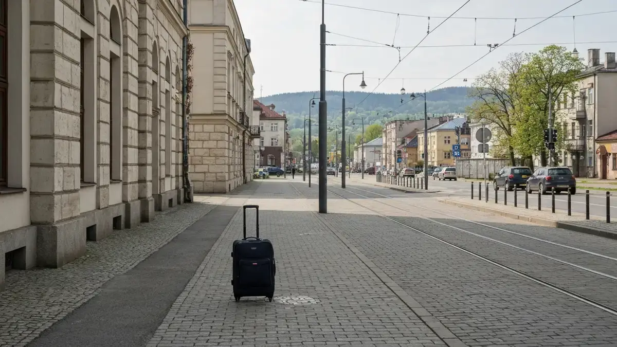 Trasa piesza spod dworca w Kielcach w kierunku centrum i ulicy Sienkiewicza