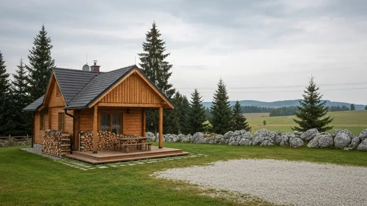 Całoroczny drewniany domek w Górach Świętokrzyskich blisko Kielc