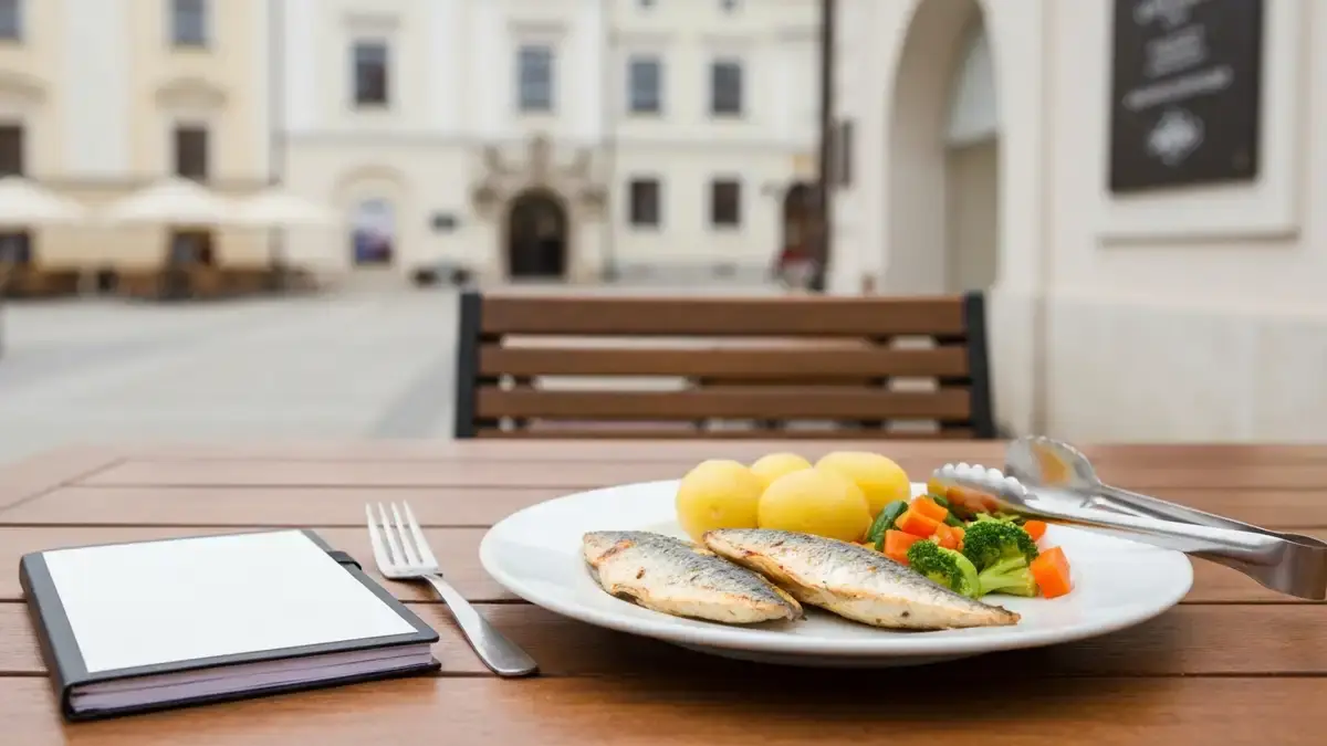 Bezglutenowy posiłek na stole w lokalu w centrum Kielc