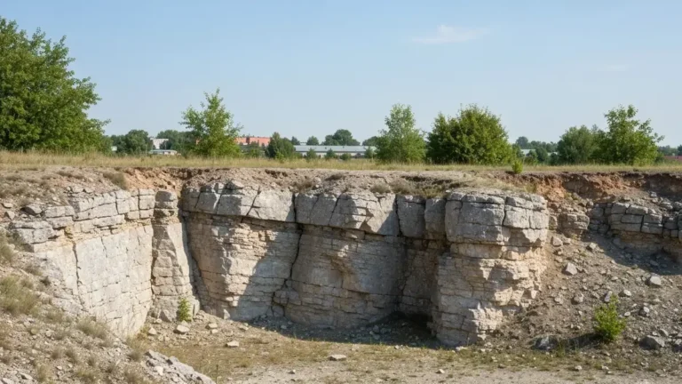 Warstwowe skały wapienne w kieleckim rezerwacie geologicznym